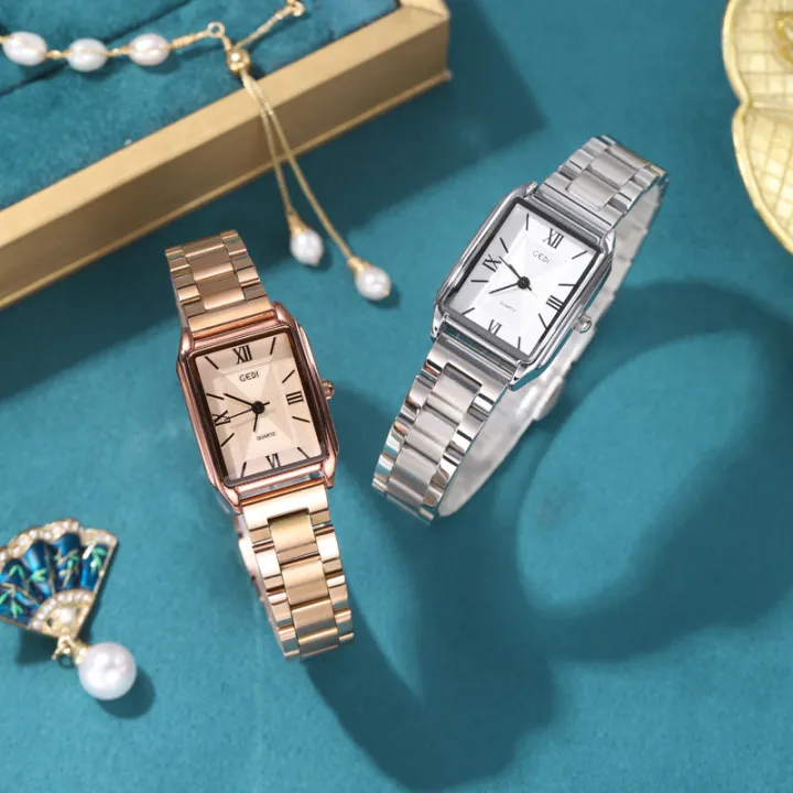 Classic%20Simple%20Square%20Watch%20Women's%20Instagram%20Style%20Niche%20Fashion%20Light%20Luxury%20High-end%20Korean%20Style%20All-match%20Steel%20Band%20Women's%20Watch%20-%20Image%203