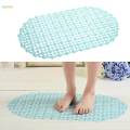 Non Slip Bath Mat for Bathroom, Pebble Frosted Anti-Mould Anti Slip Plastic Oval Bathtub Shower Mat with Grip Suction Cups,67x37cm. 