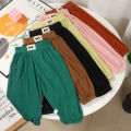 Children's summer mosquito-proof pants are tied to the mouth of ice silk men's and women's outer pants 7A antibacterial cropped pants recommended height +20 beats. 