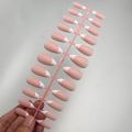 120pcs French Tip Press on Nails Almond Shape False Nails Full Cover Acrylic Nails White Black Tips Glossy Stick on Nail.