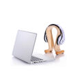 HXSJ SAMDI Wooden Headphone Stand Gaming Headset Earphone Displaying Holder Hanger White.