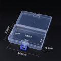 PP Transparent Plastic Lock Box Covered Desktop Finishing Box Small Accessories Jewelry Box Portable Parts Storage Box Box. 