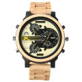 Cross-border men's giant watch trend multi-functional high-value large dial wooden watch with detached watch wholesale.