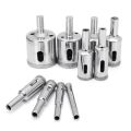Diamond Drill Bits,10Pcs 6-32mm Hole Saw Diamond Drill Bit Hollow Core Drill Bit Set for Diamond Coating, Carbon Steel for Gl, Ceramics, Porcelain, Ceramic Tile, Marble. 