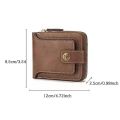 Vintage Small Men's Wallet Pu Leather Short Purse Men Hasp Zipper Clutch Solid Card Holder Money Bag Wallet Male Pocket.
