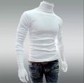 Men's  Full Sleeve High Neck Sweater white. 