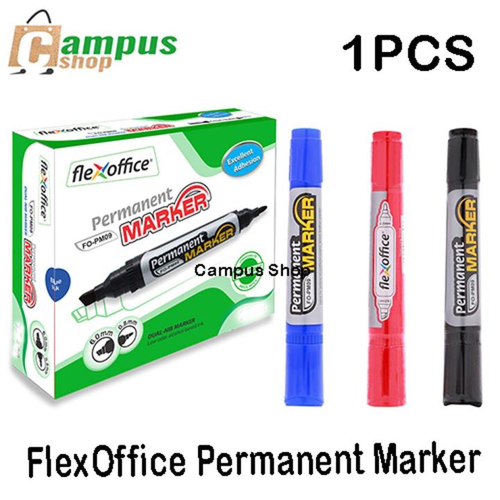 FlexOffice Permanent Marker FO-PM09 -Black,,Blue, Red (1pcs) .