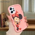 Hontinga for Redmi Note 12 4G Back Cover Cartoon Mickey Pattern Luxury Phone Cover Soft Silicone Macaron Wave Mobile Case.