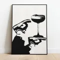 Black White Fashion Sneaker Cocktail Martini Margarita Espresso Martini Poster Canvas Painting Print Wall Art Picture Home Decor. 