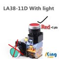 LA38-11D Automatic Push button Momentary Self-Reset ON OFF Push Button Switch 22mm 1NO 1NC with AC 220V LED Indicator Lamp Used GMC-22 Finder MK2P-1 Relay Make DOL Starter. 