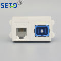 SeToCat3 Telephone Module RJ11 Phone Module + Fiber Optic SC Module Connector Keystone For Wall Plate Socket. 