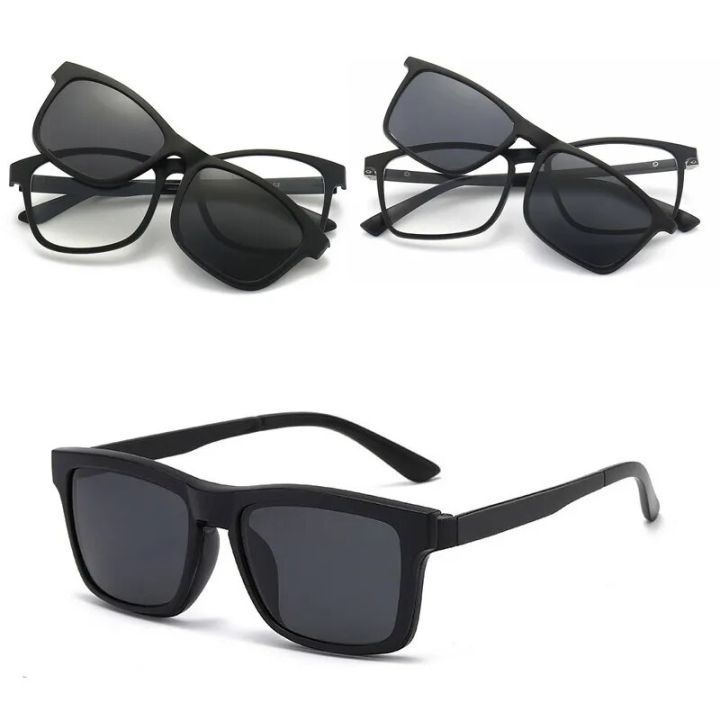 Polarized Sunglasses Men Women In Magnetic Clip On Glasses TR90 Optical  Prescription Eyewear Frames Eyeglasses