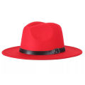(New)Vit Fox Fedora Hat With Buckle Pure Color Fedora Hat.