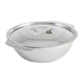 Stainless Steel Soup Bowl with SS Lid  -  14cm -  Silver. 