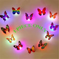 1 piece LED Wall Stickers Colorful Changing Butterfly Glowing Wall Decals Night Light Lamp Home Decor DIY Living Room Wall Sticker/Birthday Party/Weeding Party for boys/Girls.