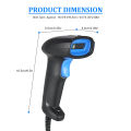 Handheld Barcode Scanner with Bracket 1D Code Scanner Support Manual Trigger and Automatic Continuous Scanning USB Wired Bar Code Reader Compatible with Wins/Android/iOS for Supermarket Retail Logistics Warehouse.