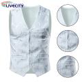 Business Waistcoat Sleeveless Plus Size Vintage Men Vest Coat.
