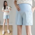 Cotton and Linen Maternity Shorts for Pregnant Women Pants Gravida Clothes Pregnancy Clothing Mother Wear High Waist. 