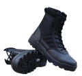 Biker Boots For Men All Season leather High Ankle Style Safety Boots Black Color.