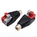 Speaker Wire A/V Cable to Audio Male Famale RCA Connector Press Plug Terminal Encounter.