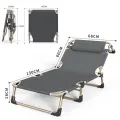 Outdoor Portable Folding Lounge Chairs Adjustable Multi Angle Sleeping Cot Chair For Outside Beach Lawn Camping Pool. 