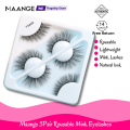 MAANGE Reusable 3Pair mink hair 3D eyelashes Y3A09. 