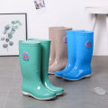Four Seasons Rain Boots Women Long and Mid-Calf Length Rain Boots Non-Slip plus Velvet Detachable Warm Waterproof Fashion Ladies Rubber Shoes Rain Shoes Winter.