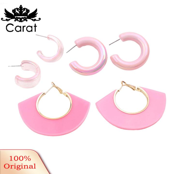 Carat Daily Earrings Stylish Geometric C-shaped Earrings Set for Women Lightweight Ear Hoop Jewelry for Prom Cocktail Parties 3 Pairs Geometric Earrings