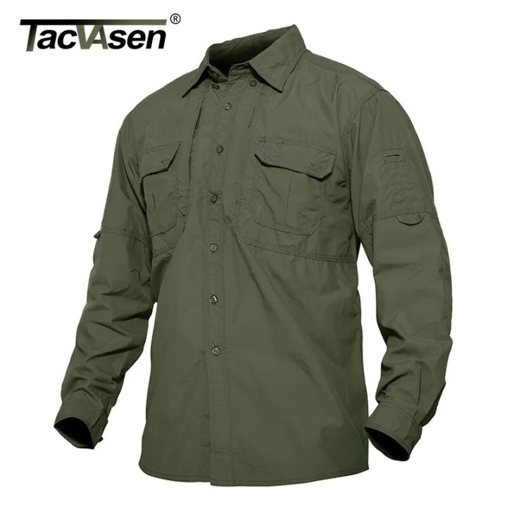 TACVASEN%20Men's%20Tactical%20Shirts%20Summer%20Lightweight%20Quick%20Drying%20Shirts%20Hiking%20Nylon%20Shirts%20Long%20Sleeve%20Outdoor%20Work%20Cargo%20Shirts%20-%20Image%202