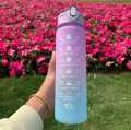 New Frosted Water Bottle with Straws Three-color Gradient Cup for Female Girls Gift High-Beauty Camping Tour Sport Water Bottle. 