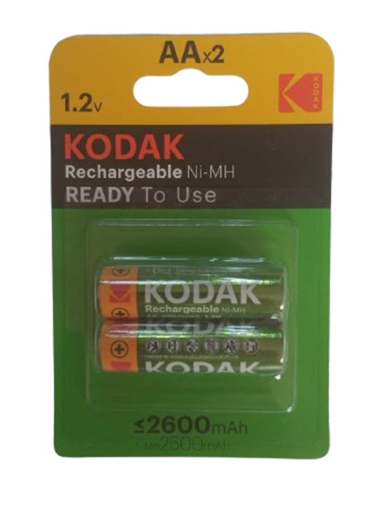 Kodak Ni-MH AA 2600mAh 1.2V Rechargeable Battery, 2 Pcs