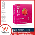 Skore Strawberry Flavor 1500+ Raised Dots Condom for Men | 3pcs Pack | India. 
