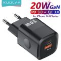 KUULAA 20W GaN PD USB C Charger for iPhone 14 13 12 11 Pro Max m fashionini SE Phone QC 3.0 PD 3.0 USB Type C Fast Charging for iPad Air. 