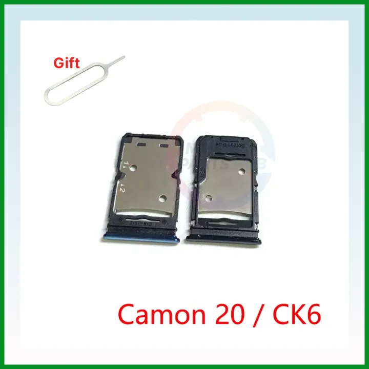 Tecno%20Camon%2020%20CK6/20%20Pro%20CK7n%20Sim%20Tray%20Micro%20SD%20Card%20Slot%20with%20Sim%20Ejector%20Pin%20Replacement%20Part%20-%20Image%202