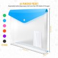 12Pack A4 Plastic File Folder,Expandable A4 Expandable Punched Pockets for A4 Folders,with Snap Closure and Label Pocket. 