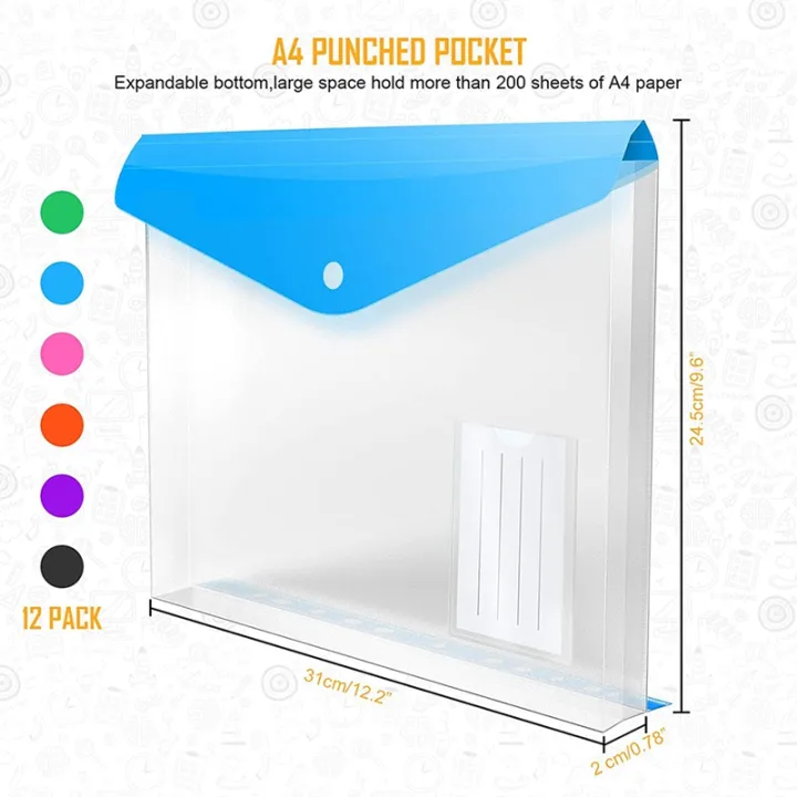 12Pack%20A4%20Plastic%20File%20Folder,Expandable%20A4%20Expandable%20Punched%20Pockets%20for%20A4%20Folders,with%20Snap%20Closure%20and%20Label%20Pocket%20-%20Image%203