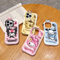 FELMYST for OPPO A17 A17K Back Cover Cartoon Cute Kuromi Melody Print Monster Lens Phone Case. 