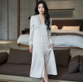 Ladies High Quality Sexy V-neck Long Sleeve night drees. 