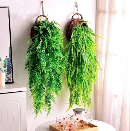 80Cm Artificial Flowers Plants Persian Grass Rattan Vine Hanging Green Plant Wall Home Decoration Accessories 1Pcs