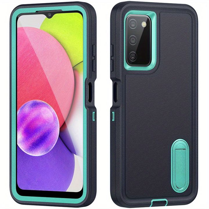 Luxury Heavy Duty Shockproof Armor Phone Case For Samsung Galaxy A03S US Version Protective Kickstand Hard Back Cover