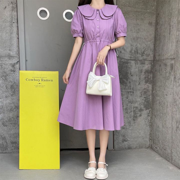 12-15Years Old16Older Children Girl Dress Doll Collar Summer Junior High School Students High School Girls' Summer Wear College Style