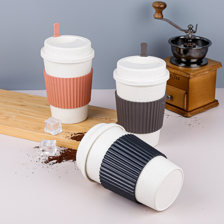 Reusable Coffee Cups With Lids Wheat Straw Portable Coffee Cup Dishwasher  Safe Eco Friendly Coffee Mug Coffee Tea Espresso Cups