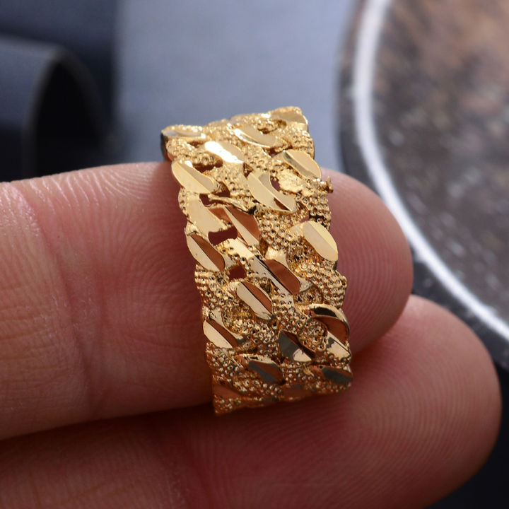 Ethiopian gold color wedding ring Women Dubai Gold Color Ring Arab Nigeria Rings Wedding Designer Flower Jewelry