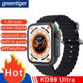 KD99 Ultra Men Smart Watch 1.99 inch Series 8 Ultra Heart Rate Blood Pressure Bluetooth Call Watch IP67 Waterproof Wireless Charging for iPhone & Andriod Phone.. 