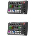 2X F998 Sound Card Microphone Sound Audio Interface Mixer Sound Card Mixing Console Amplifier for Phone PC. 