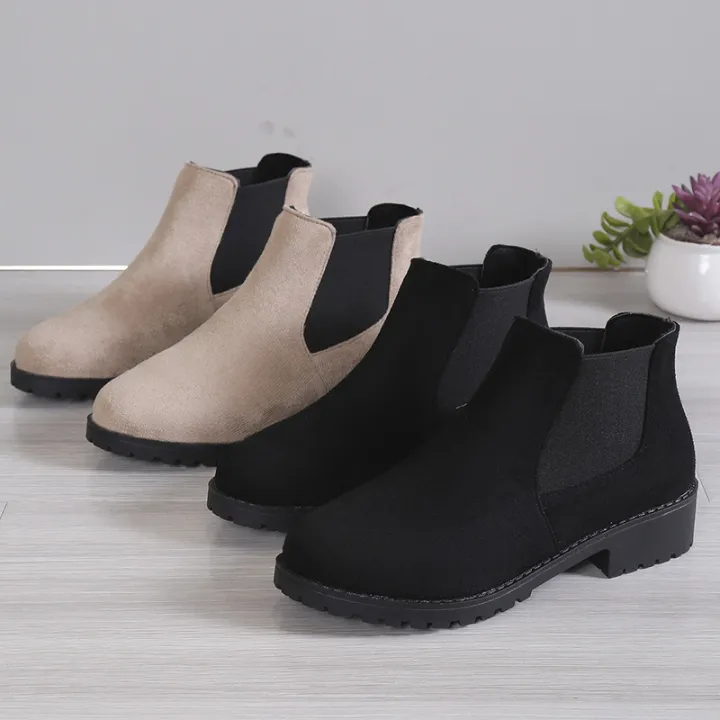 Boots%20Girls%202023%20New%20Booties%20Women%20Low%20Heel%20Martin%20Boots%20Women's%20Boots%20Autumn%20Winter%20New%20Fashion%20Round%20Toe%20Women's%20Shoes%20Wholesale%20-%20Image%204