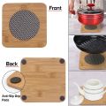 China Brand Square Shape Heating Resistant Natural Bamboo Wooden Coaster Heat Pad By Wood Bamboo Brown For Home Decoration. 
