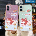 Dienya For Samsung galaxy A04 M04 F04 A04E A03 Core A03S Case Cartoon Summer Bear Luxury Plating Phone Cases New Square Edge Pattern Silicone Soft Casing Camera Lens Protection Shockproof Cover. 