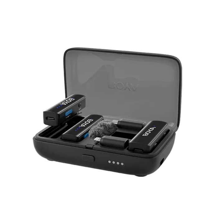 Boya%20BOYALINK%202%20Compact%20Wireless%20Microphone%20System%20-%203-in-1%20Compact%20Wireless%20Microphone%20System%20-%20BOYA%20BOYALINK%202%202-Person%20Wireless%20Microphone%20System%20-%202-Level%20Noise%20Cancellation%20and%20Windshield%20to%20Minimize%20Noise%20-%20Up%20to%2030%20hours%20of%20battery%20life%20-%20Image%202