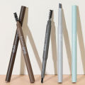 Rotatable Triangle Eyebrow Pencil with Brush Waterproof Lasting Double Ended Black Brown Non-Smudged Eye Brow Tattoo Brow Makeup.